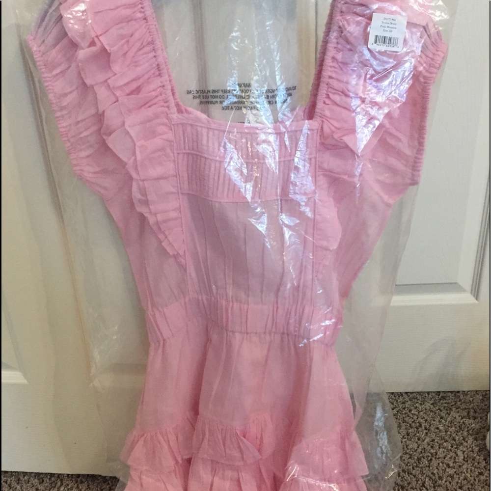 COPY - COPY - LOVESHACKFANCY IVOIRE DRESS PINK BLOSSOM XS NWT